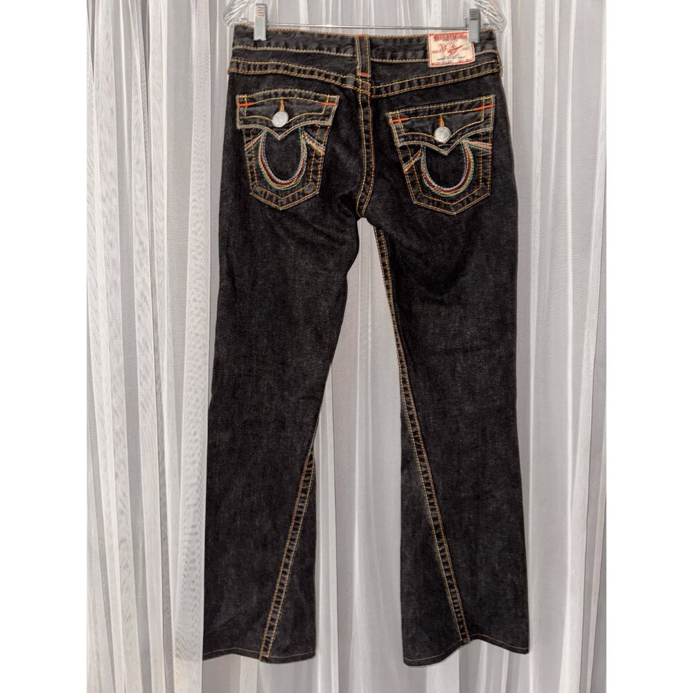 True Religion Dark Wash Low Rise Bootcut Jeans Womens Size 28 USA-Made Denim - Picture 8 of 12